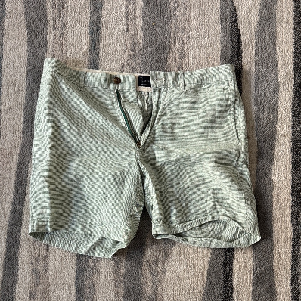 J. Crew Light Green Men's Flat Front Shorts